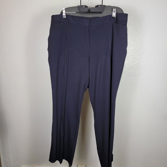 Worthington Women's Pants Curvy Fit Perfect Trouser Navy Blue Size 18W Short - Picture 1 of 6